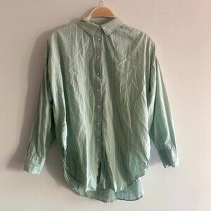 JAG GREEN STRIPED COTTON SHIRT SZ SMALL S